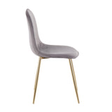 Pebble - Contemporary Chair (Set of 2) - Gold Steel, Velvet