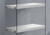 Bookshelf, Bookcase, Etagere, 5 Tier, Glossy Clear Tempered Glass - White