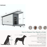 Modern Design Outdoor Dog House With Food Bowl And Wheels Pine - Gray / White