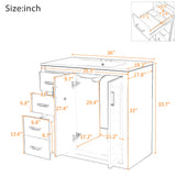 Bathroom Vanity With Sink Combo, Storage Cabinet, Freestanding Set With 3 Drawers & Soft Closing Doors