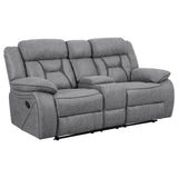 Orson - 2 Piece Reclining Living Room Set In Microfiber With Manual Reclining And Storage Features - Gray