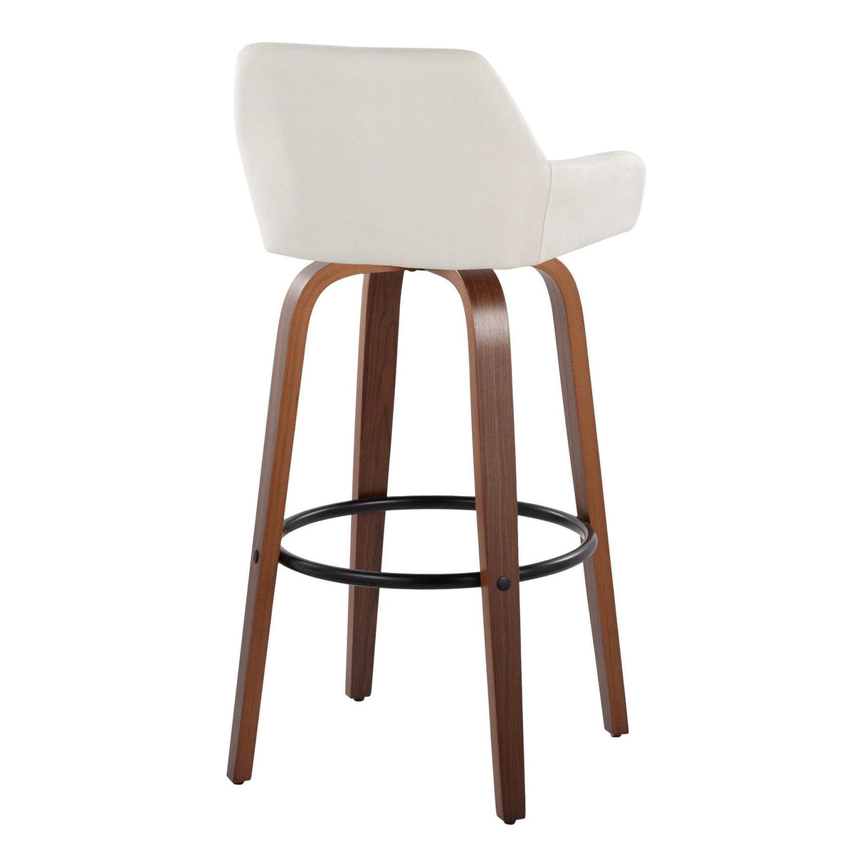 Daniella - 30" Fixed-Height Barstool (Set of 2) - Walnut And White