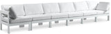 Nizuc - Outdoor Patio 6 Seat Modular Sofa With White Frame
