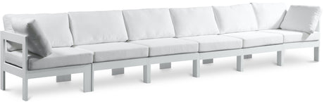 Nizuc - Outdoor Patio 6 Seat Modular Sofa With White Frame