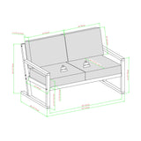 Slat Back Patio Loveseat - Brown