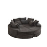 Round Oversized Sofa Bed With 5 Throw Pillows