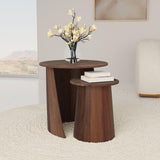 Yency - 2 Piece Round - Mango Wood Nesting Table Set - Dark Brown