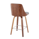Gianna - Fixed-Height Swivel Counter Stool (Set of 2) - Walnut Frame And Square Footrest
