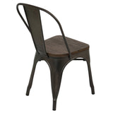 Oregon - Industrial - Farmhouse Stackable Dining Chair (Set of 2) - Antique And Espresso
