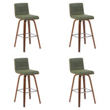 Vienna - Modern Swivel Bar Height Stool - Walnut Finished Wood Frame