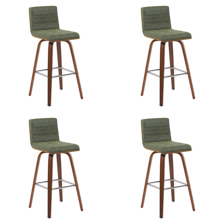 Vienna - Modern Swivel Bar Height Stool - Walnut Finished Wood Frame
