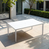 Outdoor Patio Dining Table With Tapered Feet & Umbrella Hole