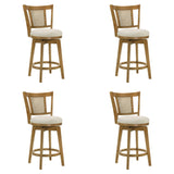 Isla - 26" Amber Glow Counter Height Rubberwood Swivel Barstool