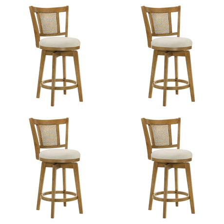 Isla - 26" Amber Glow Counter Height Rubberwood Swivel Barstool