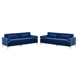 2 Pieces Sofa Sofa Set With Removable Cushions For Home Apartment