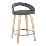 Grotto - 31" Upholstered Fixed-Height Counter Stool (Set of 2) - Natural Wood Base