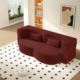 Modern Floor Sleeper Sofa Bed With 2 Pillows, Convertible Twin Size Folding Mattress For Living Room