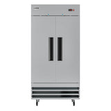 39 in. Commercial Stainless Steel 2-Door Reach-In Refrigerator, 30 cu. ft. RIR-2D-SS35C