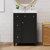 Transitional Style Bathroom Vanity Cabinet With Ceramic Sink