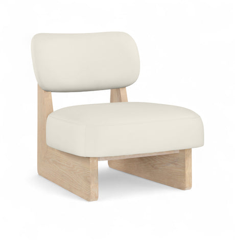 Vetra - Vegan Leather Upholstered Accent Chair With Natural Base