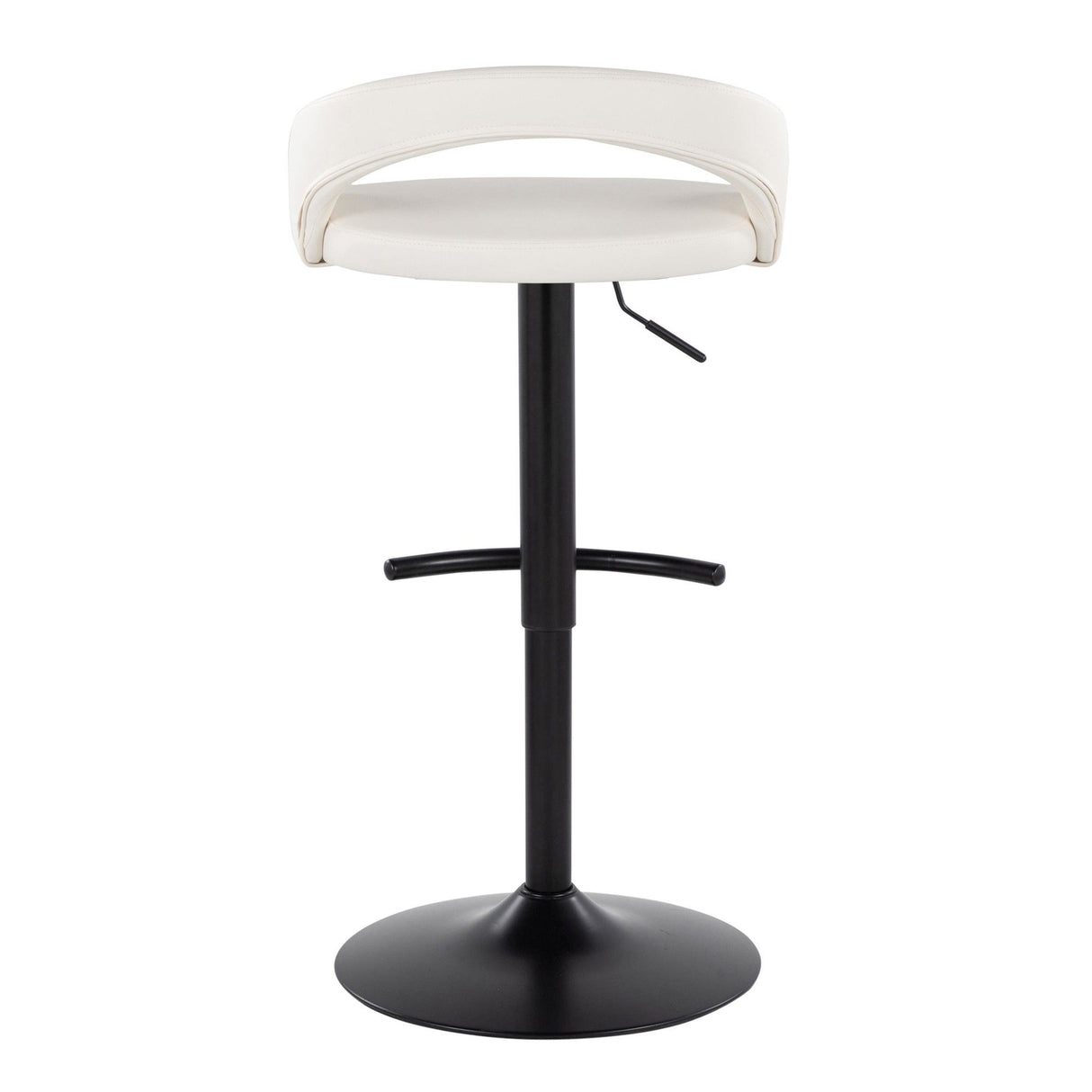 Grotto - Upholstered Adjustable Barstool - Black Metal Base