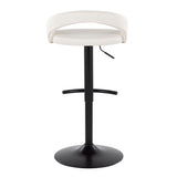 Grotto - Upholstered Adjustable Barstool - Black Metal Base
