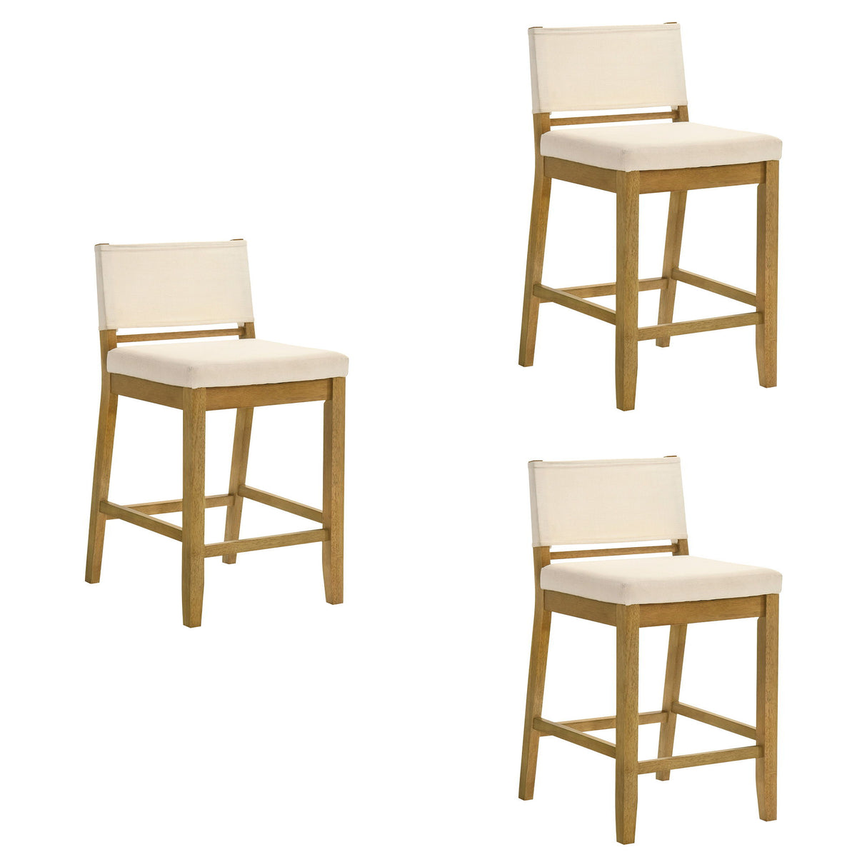 Yaneli - Contemporary Natural Wood Counter Height Kitchen Bar Stool