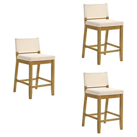 Yaneli - Contemporary Natural Wood Counter Height Kitchen Bar Stool