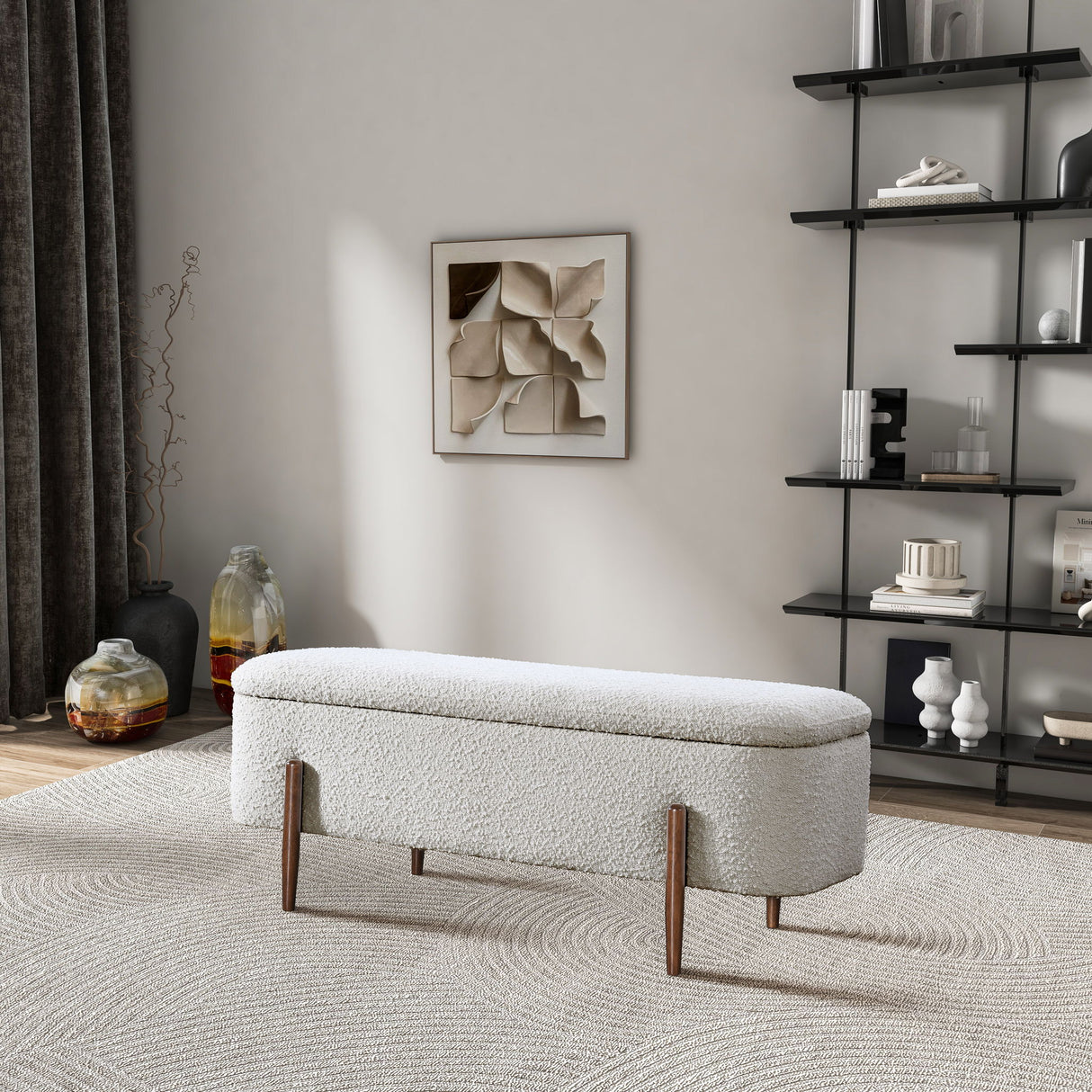 Sarna - Storage Bench - Ivory
