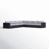 Luxurious Wicker Patio Sectional With Weather Resistant Sunbrella Cushions