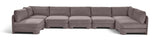 Hammond - Velvet Performance Fabric Upholstered 7 Piece U-Shaped Armless Sectional