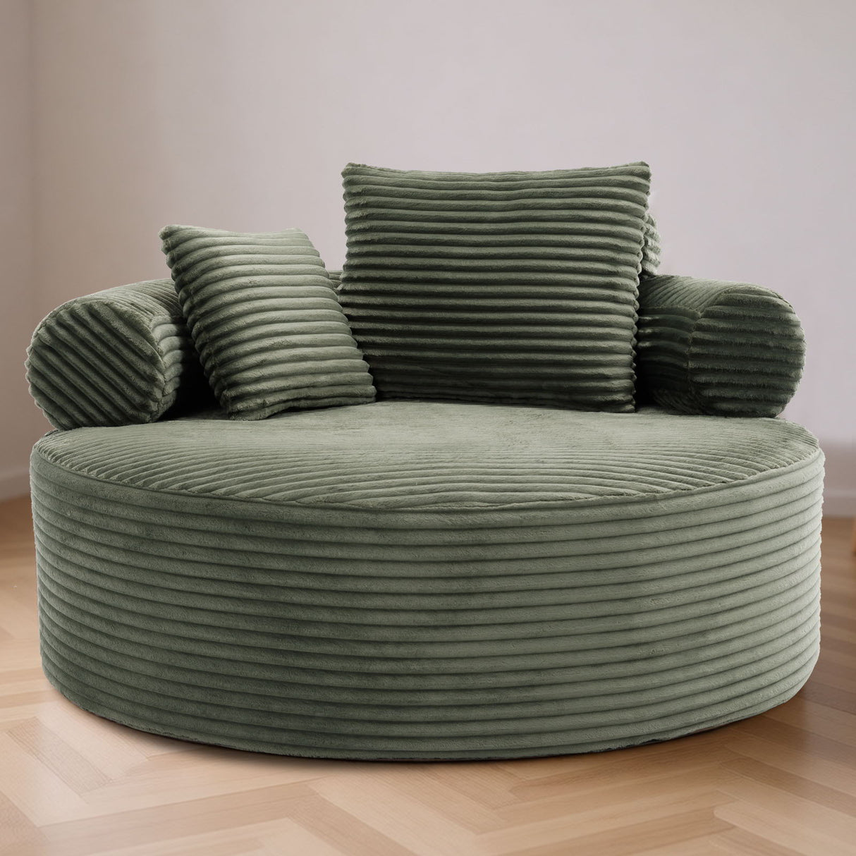 Round Sofa Bed With 3 Pillows For Living Room