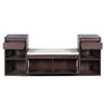 Entryway Storage Bench With Cushion, Drawers & Open Shelves