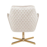 Diana - Contemporary Lounge Chair - Gold Metal And Cream Velvet