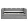 Gingham Daybed With USB Charging Port, Wave-Shaped Design