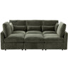 Modern Modular U-Shaped Sofa Bed With Movable Ottoman, USB Ports, Phone Holder