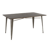 Oregon - 59" Industrial - Farmhouse Dining Table - Antique And Espresso