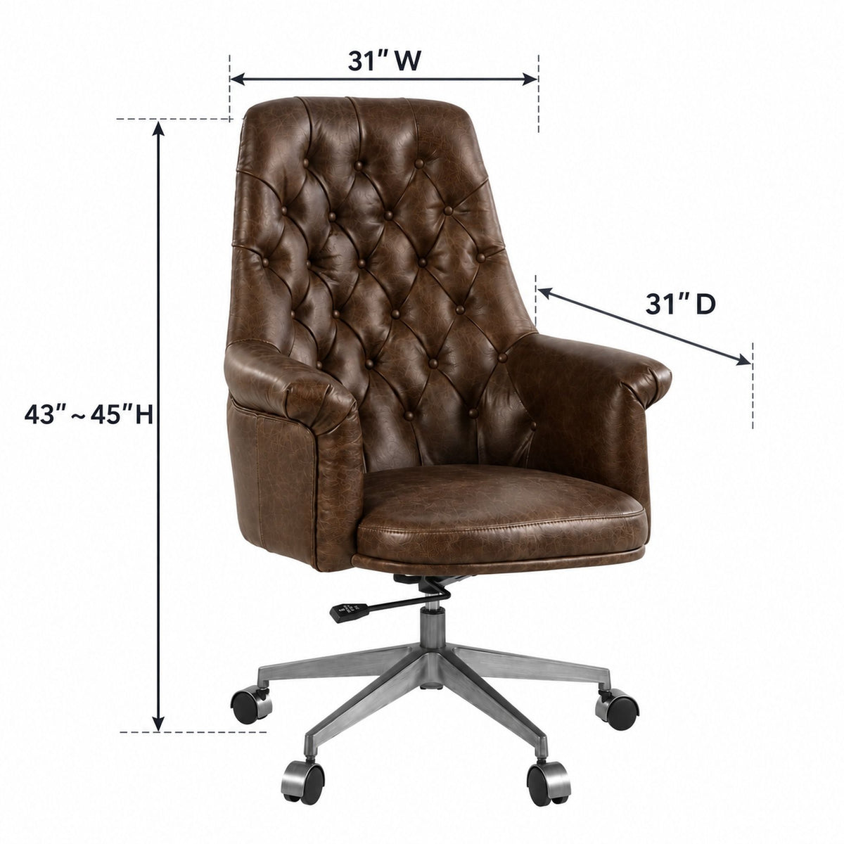 Dasan - Swivel Office Chair - Dark Brown