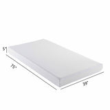 5" Medium Firm Memory Foam Mattress - White - Twin Size