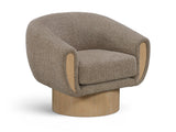 Avella - Interwoven Fabric Swivel Accent Chair - Light Brown Base