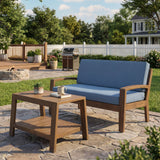 2 Piece Outdoor Conversation Set (Loveseat & Coffee Table With Water-Resistant Cushions)