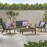 Avacyn - Outdoor Acacia Wood 4 Seater Chat Set With Cushions