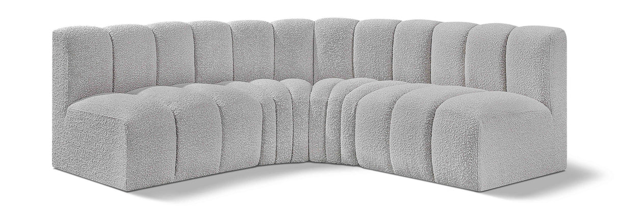 Arc - Boucle Fabric 4 Piece Corner Modular Sofa