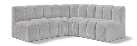 Arc - Boucle Fabric 4 Piece Corner Modular Sofa