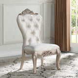Gorsedd - Side Chair Set of 2) - Cream Fabric & Golden Ivory