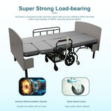 Dual Motor 3 In 1 Electric Nursing Bed Convertible To Wheelchair & Stretcher - Gray