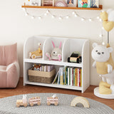 Bookcase With 4 Compartments, Storage Shelf For Toys And Books - White
