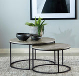 Lainey - 2 Piece Round Faux Marble Nesting Coffee Table