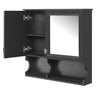 Wall Mounted Mirror Medicine Cabinet, Bathroom Storage With Doors And Open Shelves