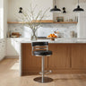 Judi - Modern Industrial Swivel Metal Adjustable Height Barstool With Faux Leather Seat - Silver Finish